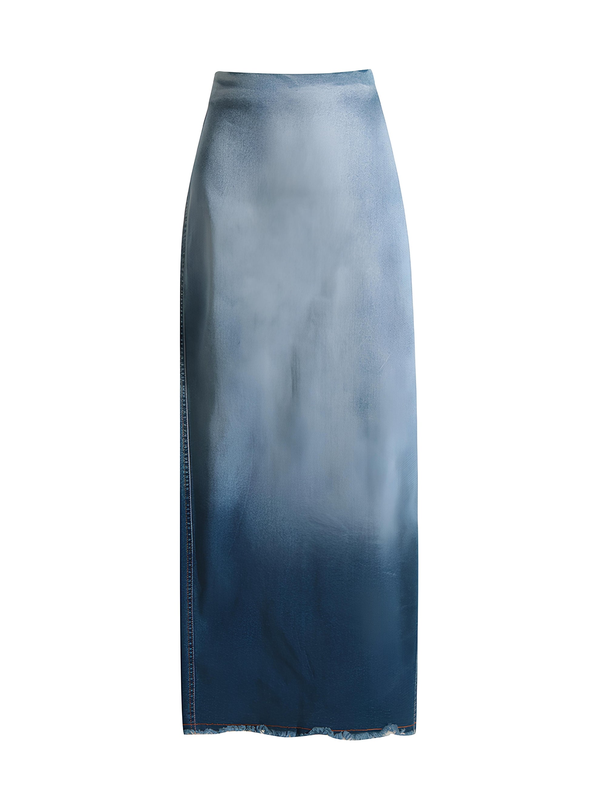 A long denim skirt in classic two-tone blue made from luxurious premium cotton-polyester blend fabric. The flattering fit and timeless style make this skirt a wardrobe staple. Perfect for a casual day out or day in.